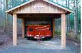 Firestation built by Richard with lumber milled from timber harvested on the Gales Creek property